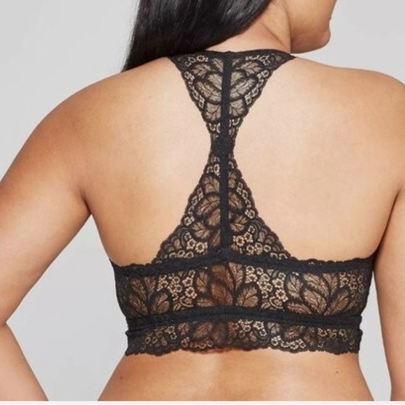 Auden LightlyLined and Padded Black Lace Racerback Bralette XL NWOT - Picture 2 of 7